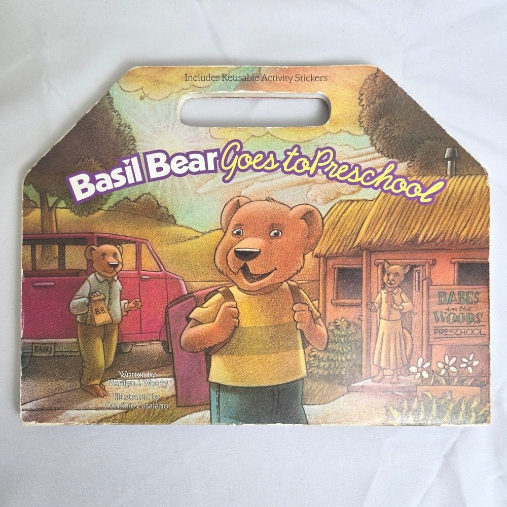Basil Bear Goes To Preschool Board Book By Marilyn J. Woody Vintage 1999 Rare